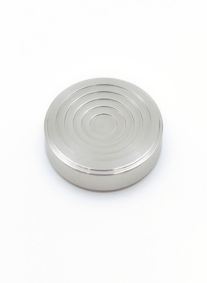 LXQQFUN EDC Titanium Contact Coins Fidget Toys, Pocket Skill Toys Lucky Coin Worry Stone, Solid Double Face Concentric-Circles Patterns Coins (Polished - Silver) - Image 1
